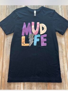Bella Canvas Mud Life Black Tee Medium